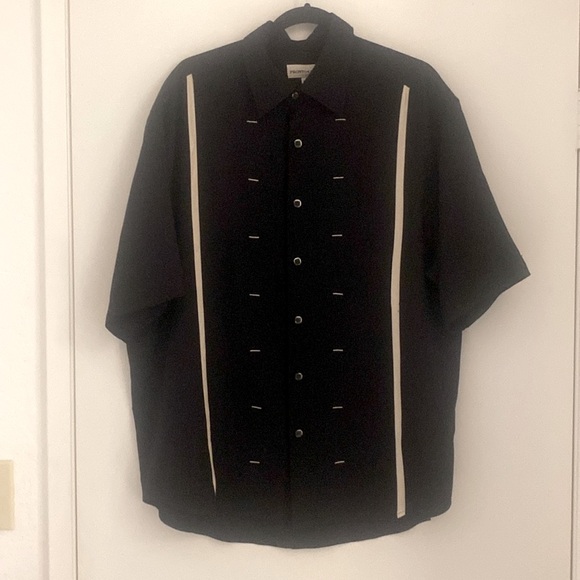 New-Pronto•uomo Silk / 100% Silk Men’s Button Down Collard Dress Shirt. - Picture 1 of 5